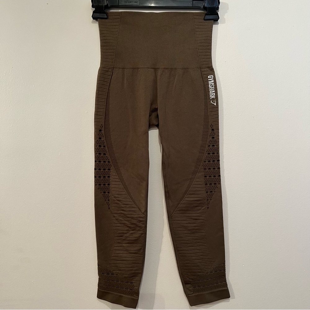 Gymshark Cropped Leggings - Sz XS, Olive Green